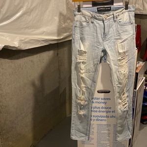 Express distressed denim size 0